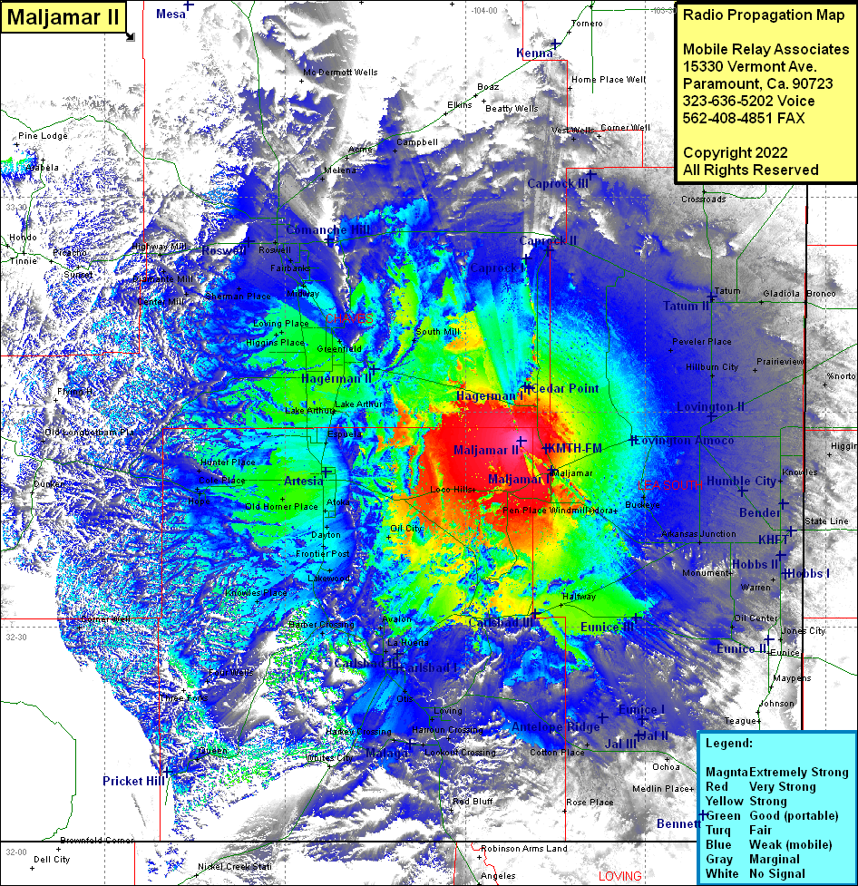heat map radio coverage Maljamar II